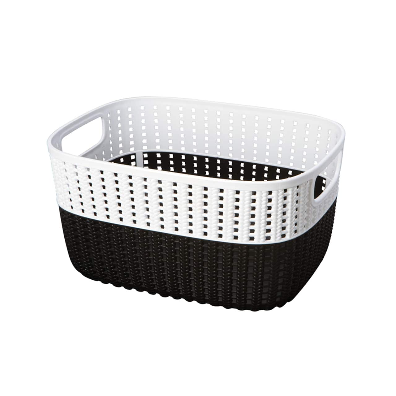 Simplify 9.4" Small 2-Tone Decorative Storage Basket